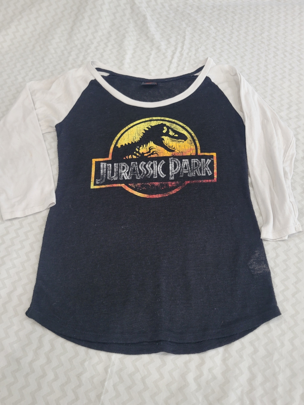 Jurassic Park Kids 3/4 Sleeve Baseball Tee
